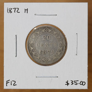1872 H - Newfoundland - 20c - F12 - retail $35