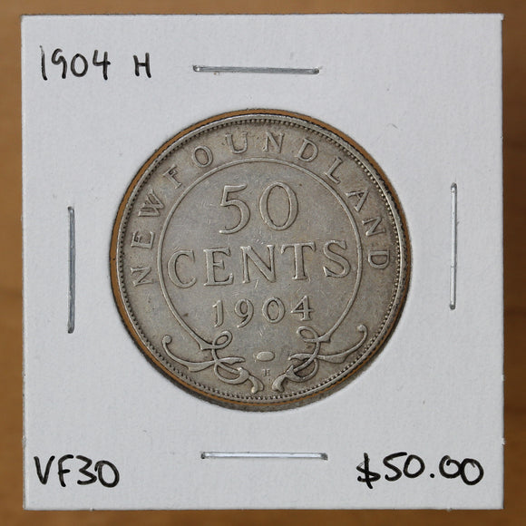 1904 H - Newfoundland - 50c - VF30 - retail $50