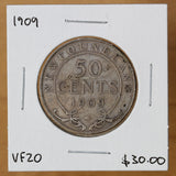 1909 - Newfoundland - 50c - VF20 - retail $30