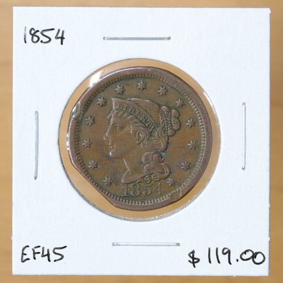 1854 - USA - 1c - EF45 - retail $119