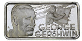 1 oz - Hamilton Mint - 1975 George Gershwin - Fine Silver Bar