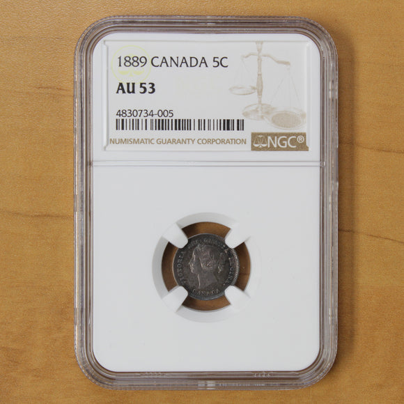 1889 - Canada - 5c - AU53 NGC - 30% OFF!