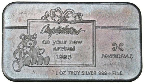 1 oz - Congratulations 1985 - Fine Silver Bar