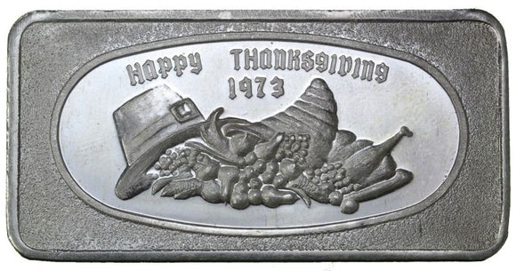 1 oz - Happy Thanksgiving 1973 - Fine Silver Bar