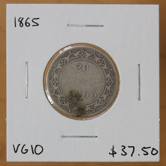 1865 - Newfoundland - 20c - VG10 - retail $37.50