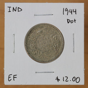 1944 Dot - India - 1/2 Rupee - EF - retail $12