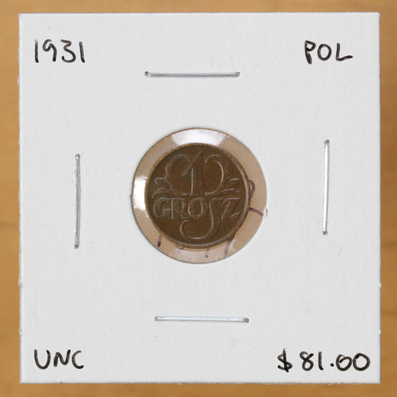 1931 - Poland - Grosz - UNC - retail $81