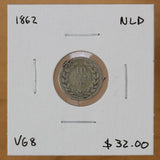 1862 - Netherlands - 10 Cents - VG8 - retail $32