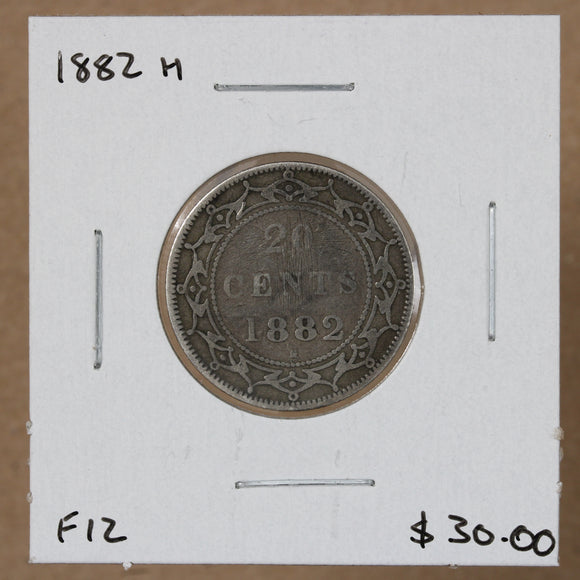 1882 H - Newfoundland - 20c - F12 - retail $30