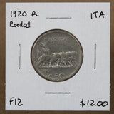 1920 R - Italy - 50 Centesimi - Reeded - F12 - retail $12