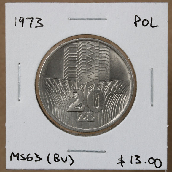 1973 - Poland - 20 Zlotych - MS63 - retail $13