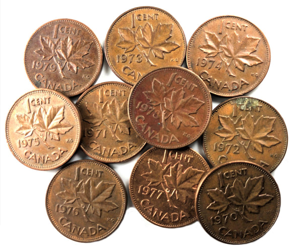 Canadian Pennies - 1970-1979