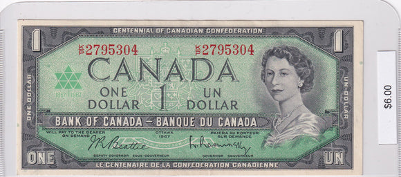 1967 - Canada - 1 Dollar - Beattie / Rasminsky - K/P 2795304