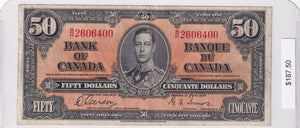 1937 - Canada - 50 Dollars - Gordon / Towers - B/H 2606400