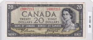 1954 - Canada - Devil's Face - 20 Dollars - Beattie / Coyne - D/E 9907215
