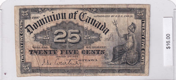 1900 - Canada - 25 Cents - Courtney