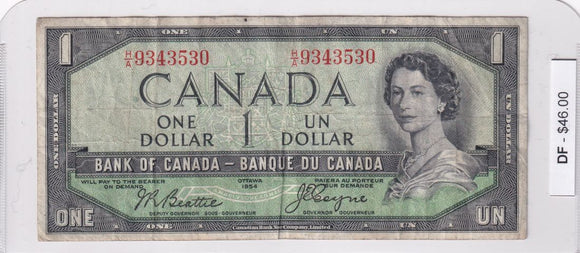 1954 - Canada - Devil's Face - 1 Dollar - Beattie / Coyne - H/A 9343530