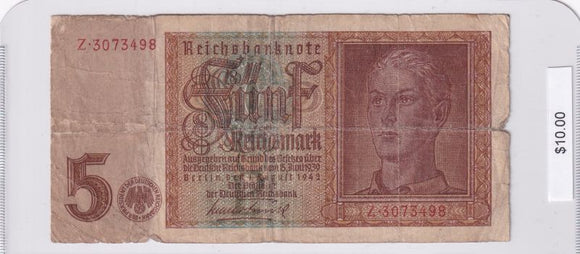 1942 - Germany - 5 Reichsmark - Z.3073498