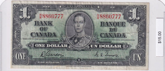 1937 - Canada - 1 Dollar - Gordon / Towers -   <br>N/M 8860777