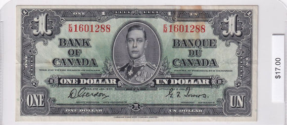 1937 - Canada - 1 Dollar - Gordon / Towers -  <br>E/M 1601288