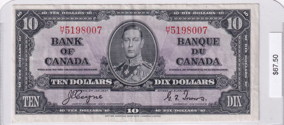 1937 - Canada - 10 Dollars - Coyne / Towers - H/T 5198007
