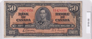 1937 - Canada - 50 Dollars - Gordon / Towers - B/H 1424359