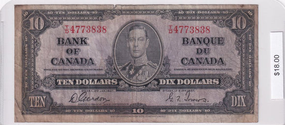 1937 - Canada - 10 Dollars - Gordon / Towers - T/D 4773838