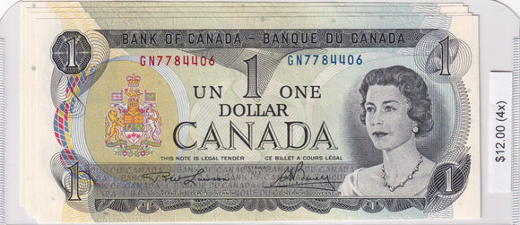 1973 - Canada - 1 Dollar - Lawson / Bouey - 4 pcs - GN7784406-09