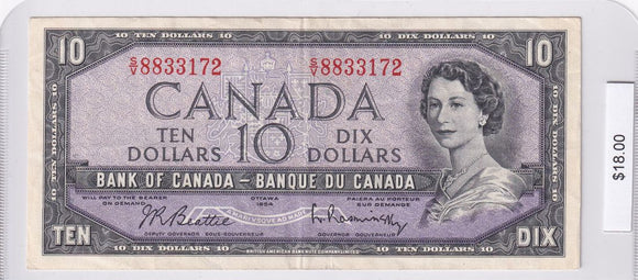 1954 - Canada - 10 Dollars - Beattie / Rasminsky - S/V 8833172