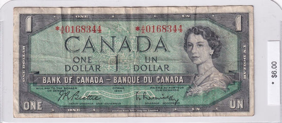 1954 - Canada - 1 Dollar - Beattie / Rasminsky - * A/A 0168344