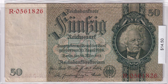 1933 - Germany - 50 Reichsmark - R 0561826