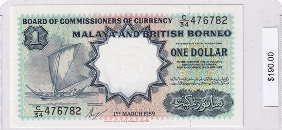 1959 - Malaya and British Borneo - 1 Dollar - C/34 476782