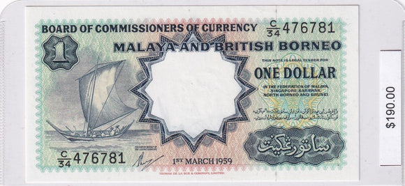 1959 - Malaya and British Borneo - 1 Dollar - C/34 476781