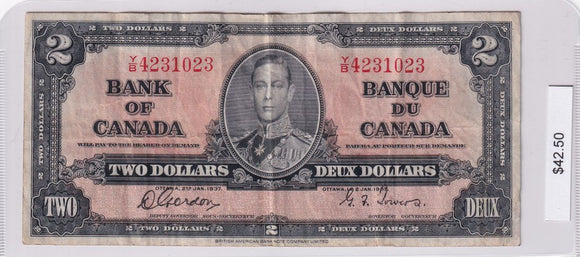 1937 - Canada - 2 Dollars - Gordon / Towers - Y/B 4231023