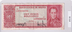 1962 - Bolivia - 100 Pesos Bolivianos - 13T938050