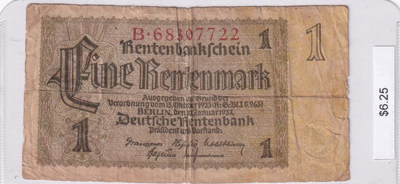 1937 - Germany - 1 Rentenmark - B 68307722