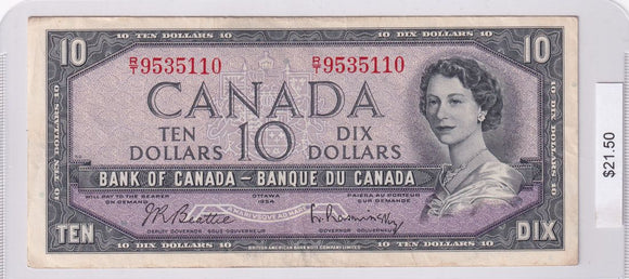 1954 - Canada - 10 Dollars - Beattie / Rasminsky - R/T 9535110