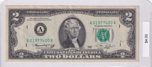 1976 - USA - $2 - A 01977400 A