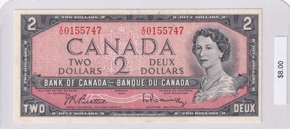 1954 - Canada - 2 Dollars - Beattie / Rasminsky - X/U 0155747