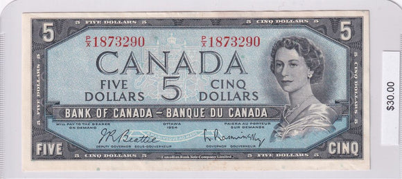 1954 - Canada - 5 Dollars - Beattie / Rasminsky - P/X 1873290