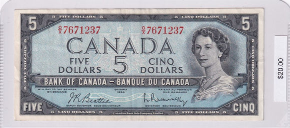 1954 - Canada - 5 Dollars - Beattie / Rasminsky - O/X 7671237