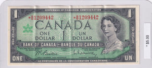 1967 - Canada - 1 Dollar - Beattie / Rasminsky - * B/M 1209442