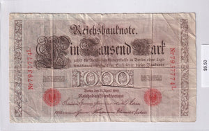 1910 - Germany - 1000 Mark - Nr 7937774 L