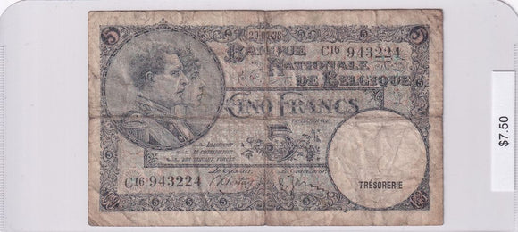 1938 - Belgium - 5 Francs - C16 943224