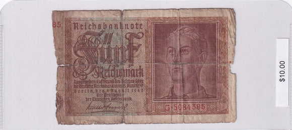1942 - Germany - 5 Reichsmark - G 5084385
