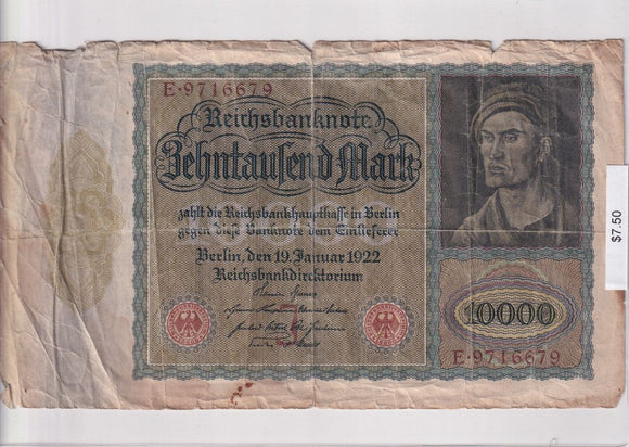 1922 - Germany - 10000 Mark - E 9716679