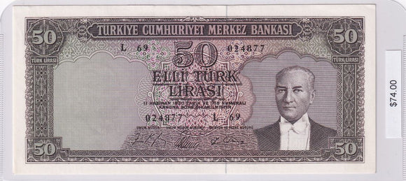 1961 - Turkey - 50 Lira - L 69 024877