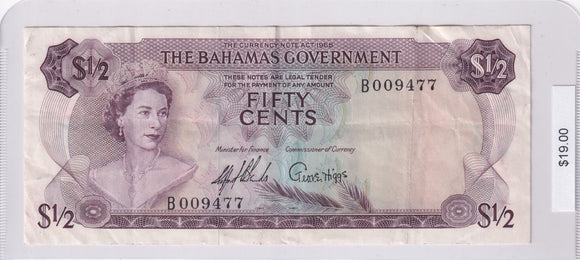 1965 - Bahamas - 1/2 Dollar - B 009477