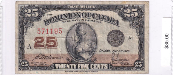 1923 - Canada - 25 Cents - McCavour / Saunders - 571195
