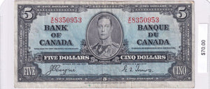 1937 - Canada - 5 Dollars - Coyne / Towers - <br>X/C 8350953